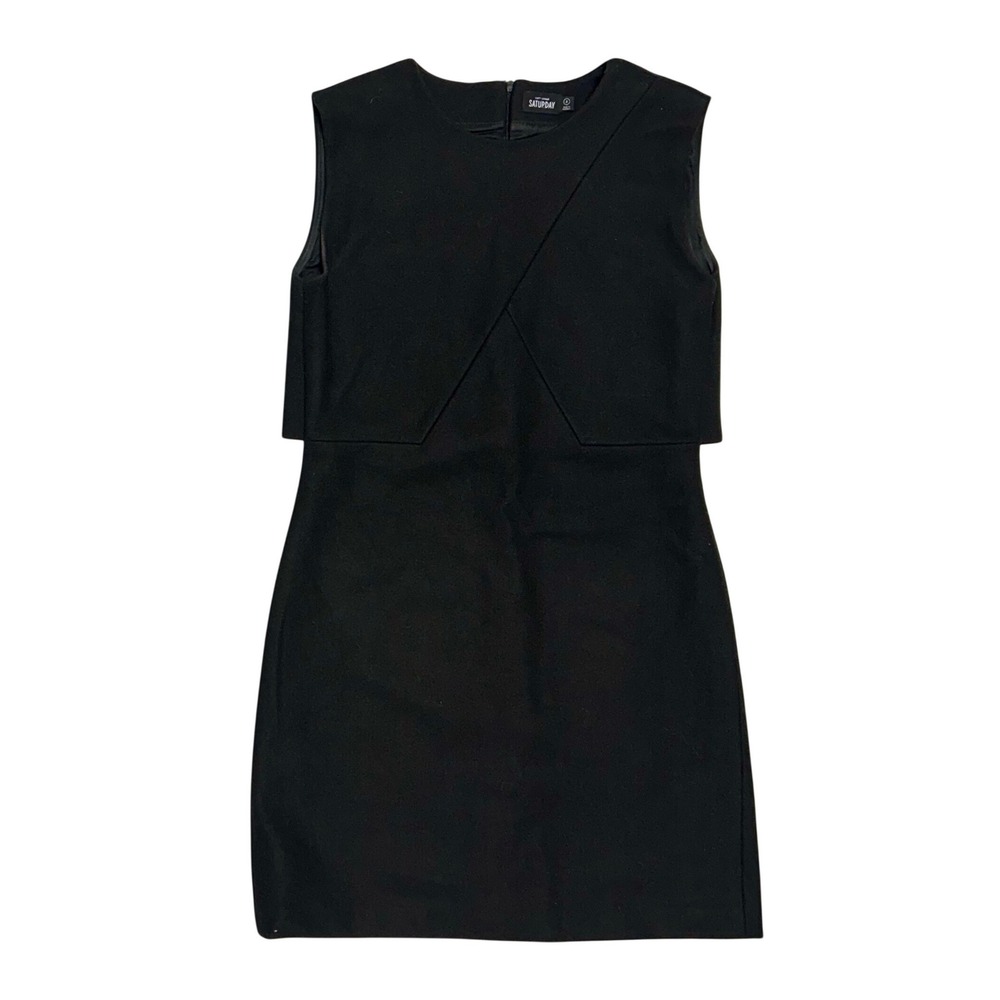 Kate Spade Saturday Black Wool Blend Sleeveless Mini Dress Size 2